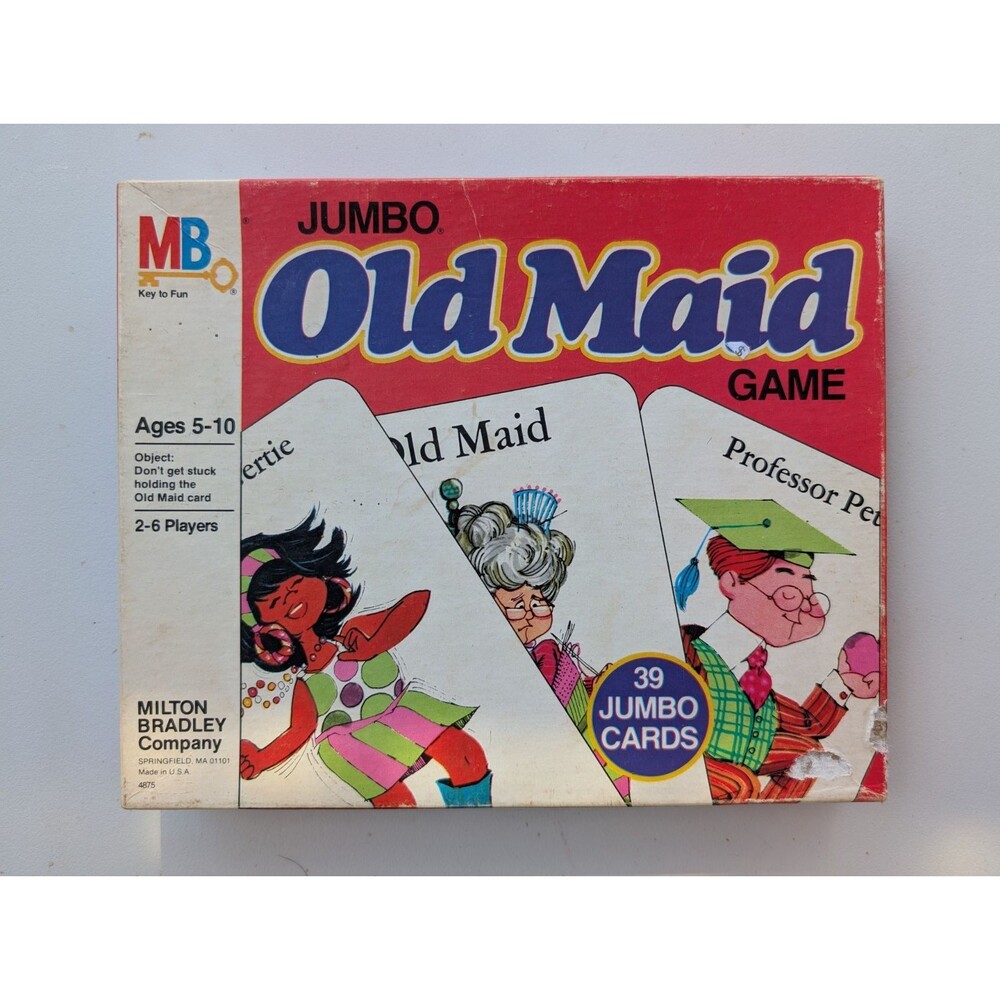 Vintage 1978 Milton Bradley Jumbo Old Maid Card Game 4875 Large Cards